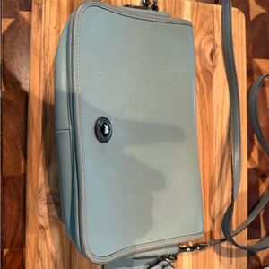 Coach blue leather crossbody bag